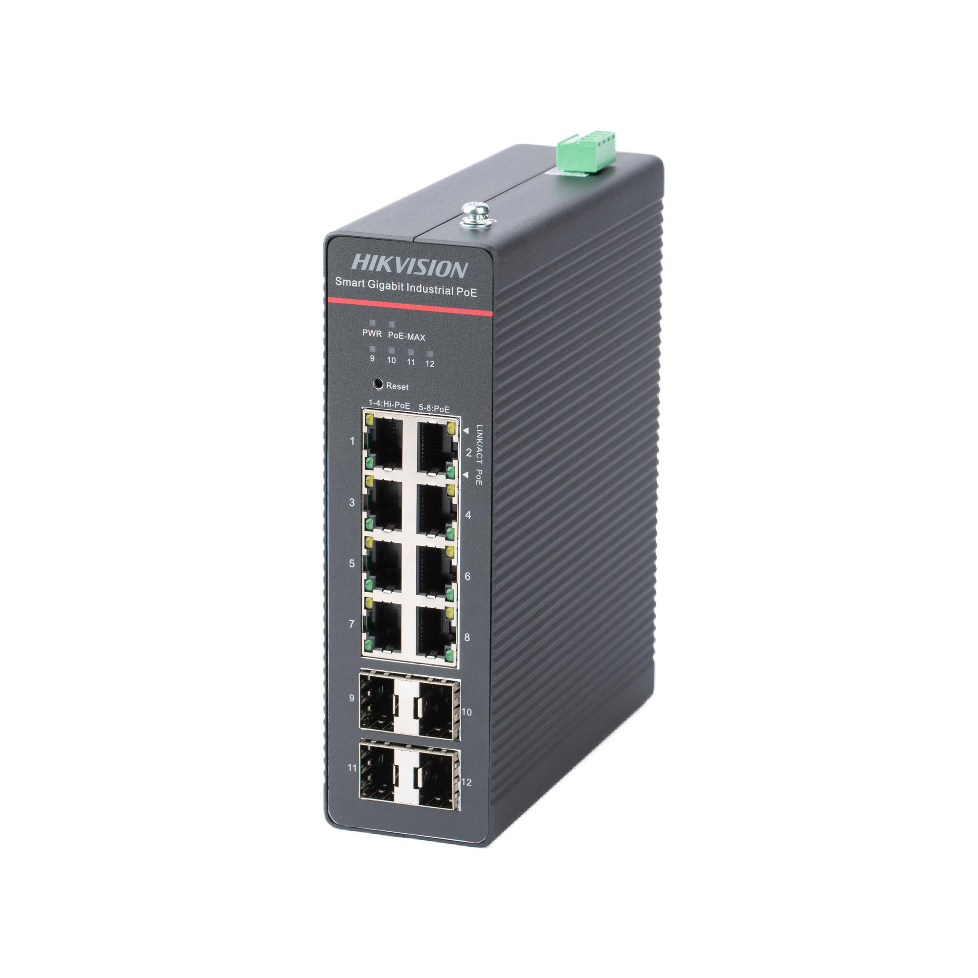 Hikvision DS-3T1512HP-SI-8P4F Switch DIN 8x PoE PoE switch wit